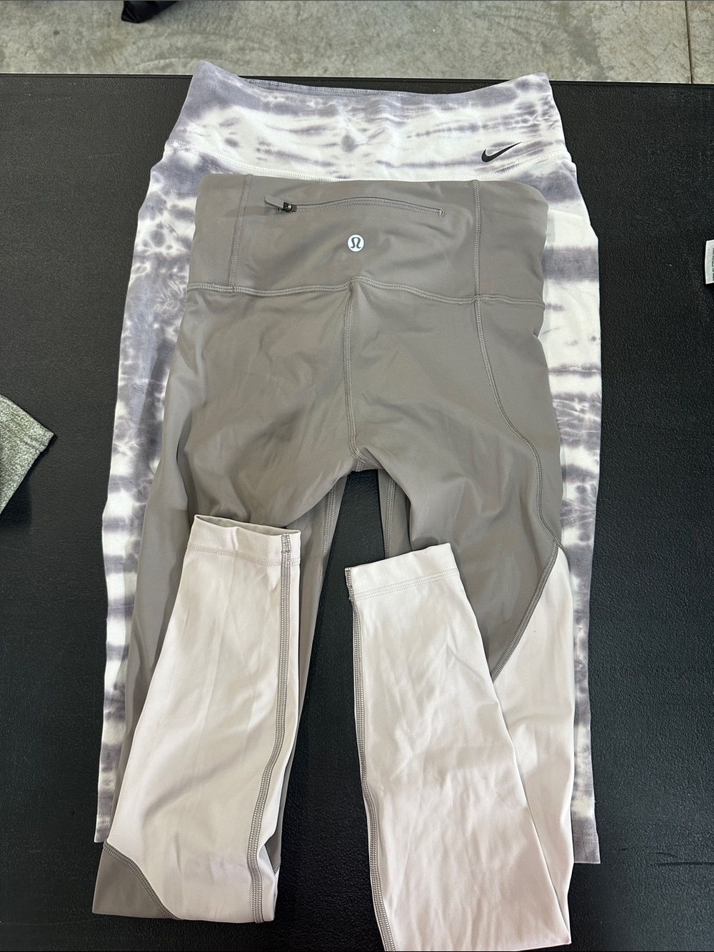 lululemon athletica Gray and White Colorblock Leggings
